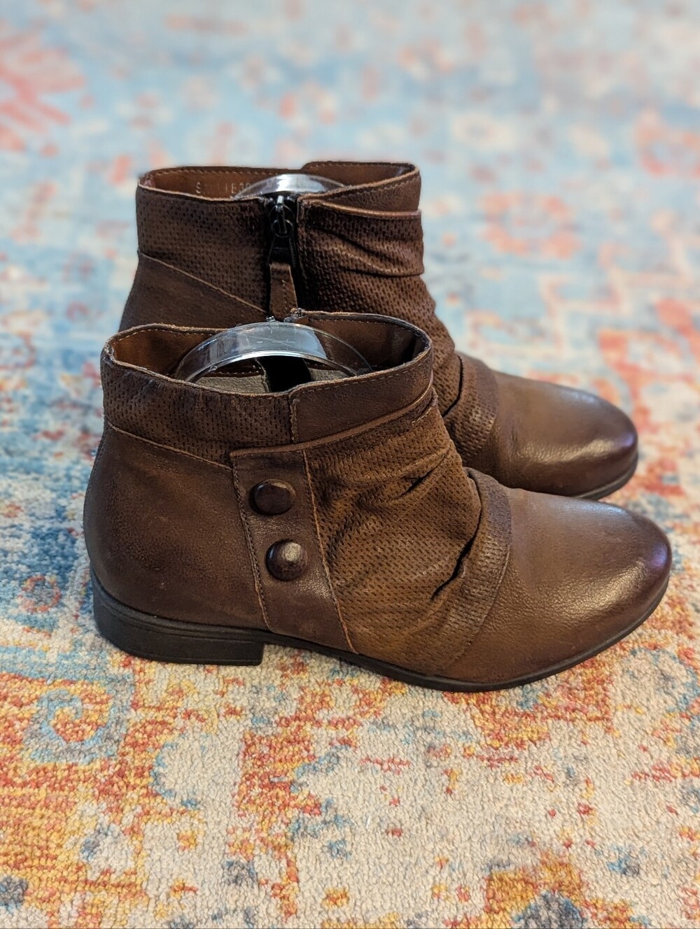 Miz Mooz Size 39 Women's 8.5 Leather Ankle Boots Sallie Hazelnut Brown - Picture 5 of 13